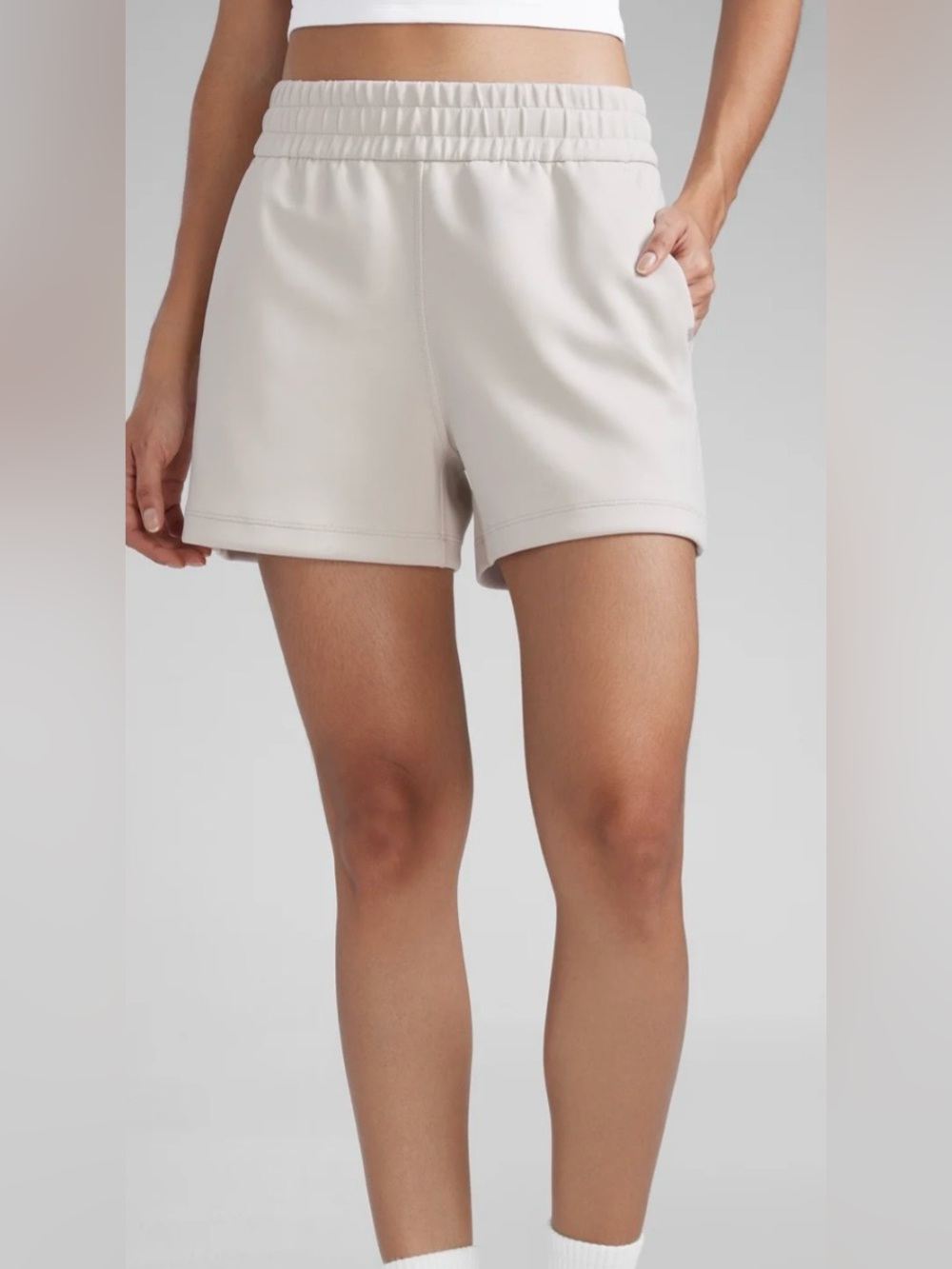 CRZ YOGA Cream Athletic Jersey Shorts